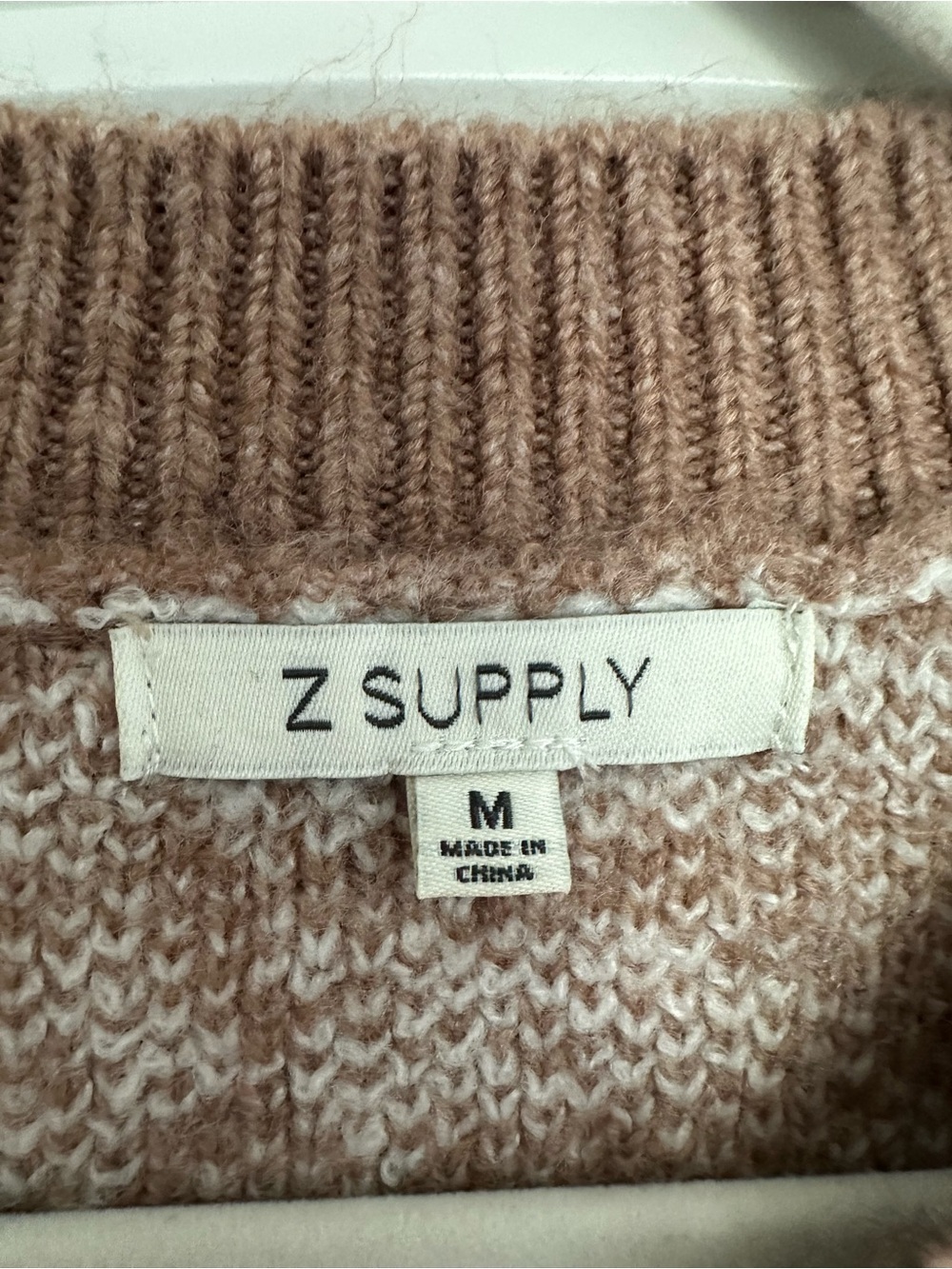 Z Supply Brown Crewneck Sweater with White Floral Pattern - Picture 2 of 4